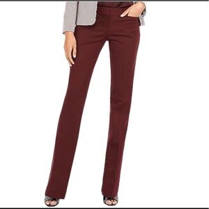 EXPRESS Columnist Straight Trousers/Pants With Pockets Maroon Red Size 6R
